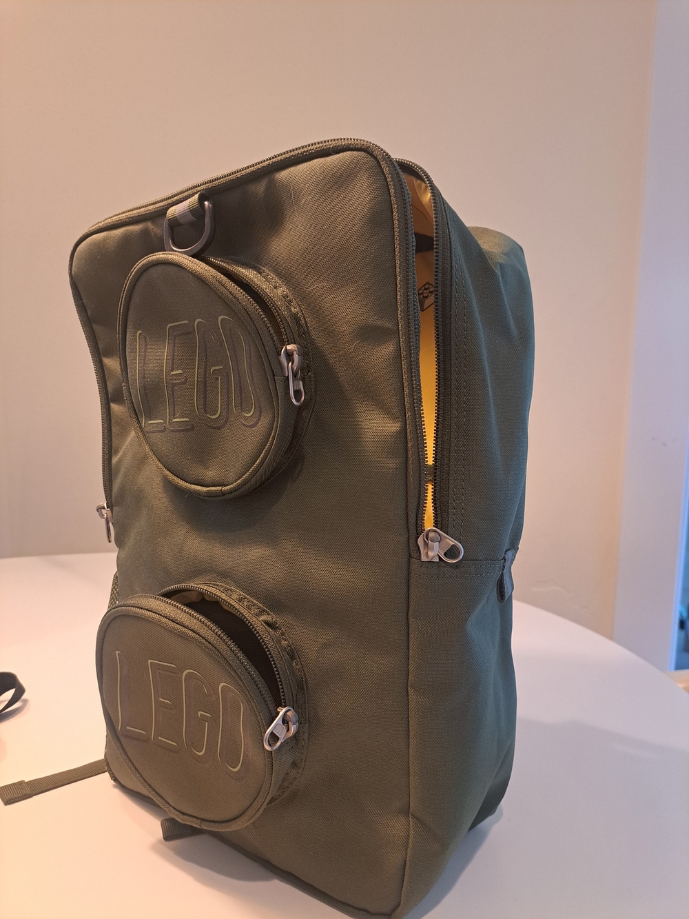 Lego Olive Green Men's Backpack with Yellow Interior Zipper